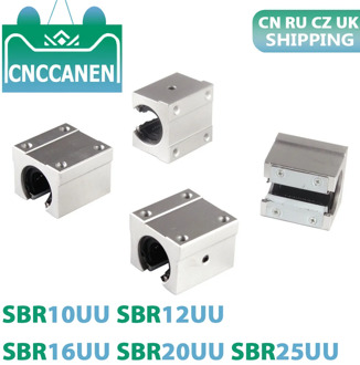 4PCS/LOT SBR10UU SBR12UU SBR16UU SBR20UU SBR25UU 12mm 16mm 20mm Linear Ball Bearing Block for CNC Router SBR Linear Guide Rail