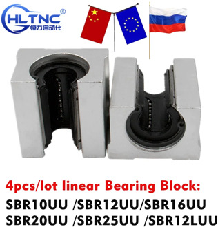 4pcs/lot SBR10UU SBR12UU SBR16UU SBR20UU SBR25UU SBR12LUU linear Ball Bearing Block open type CNC Router SBR linear guide
