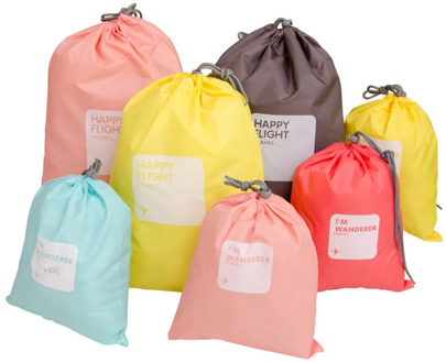 4pcs/lot Set Drawstring Travel Accessories Men and Women Clothes Classified Organizers Packing Bags Shoes Bags Luggage Bag