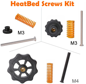 4PCS M3/M4 Heat Bed Leveling Spring Knob Parts 3D Printers Print Platform Screw Nuts Calibration Accessories