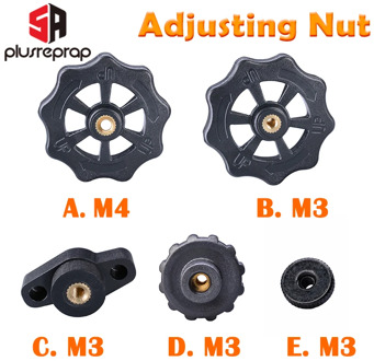 4PCS M3/M4 Screw Nut Heat Bed Adjustment HotBed Leveling for Reprap 3D Printer DIY Print Platform Calibration Accessories