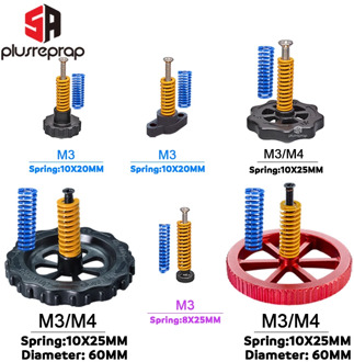4PCS M3/M4 Screws Nuts Heat Bed Leveling Spring Knob Parts 3D Printers Print Platform Screw Calibration Accessories