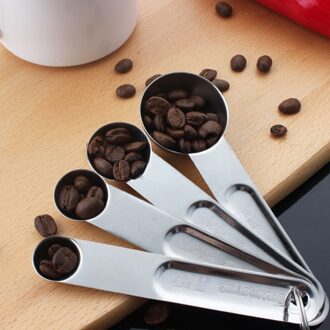 4Pcs Maatlepels Set Koffie Meel Kleine Meting Gereedschap Magneet Roestvrij Staal Meten Scoop Keuken Accessoires 4stk spoons