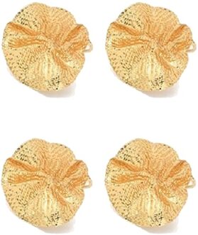 4Pcs Metalen Lotusblad Servetring Restaurant Servetring Servet Gesp Sieraden Handdoek Ring Decoratie