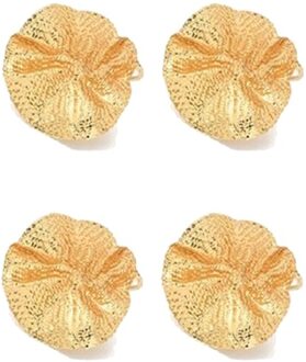 4Pcs Metalen Lotusblad Servetring Restaurant Servetring Servet Gesp Sieraden Handdoek Ring Decoratie