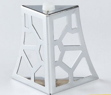 4Pcs Meubels Benen Zware Moderne Kast Zwart/Goud Voet Hollow Out Voor Sofa Salontafel Kast Tv stands Met Schroeven 4stk 8CM zilver