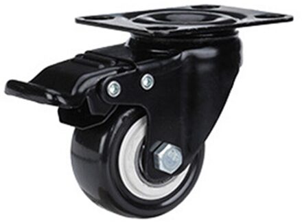 4Pcs Meubels Non Slip Caster Heavy Duty Polyurethaan Slijtvaste Geen Lawaai 360 Graden Swivel Thuis Sterke Lager Met rem 2 duim / Brake wiel