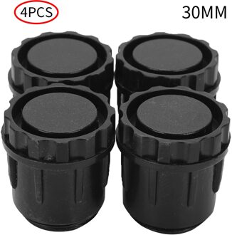 4Pcs Meubels Verhoog Pads Plastic Anti Slip Voeten Matten Tafel Stoel Been Blanking Plug Ronde Buis End Bung Caps floor Protectors zwart 4