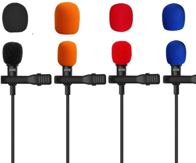 4pcs Microphone Foam Cover Lavalier Tie Clip Microphones Sponge Mic WindScreen Protective Mini Wired Microphones Accessories