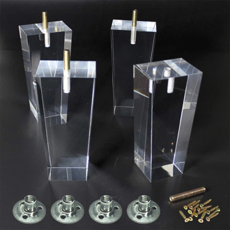 4pcs Multi-size Acrylic Furniture Legs Sofa Couch Legs Table Cabinet Bed TV Stand Legs Heavy Duty Modern Style