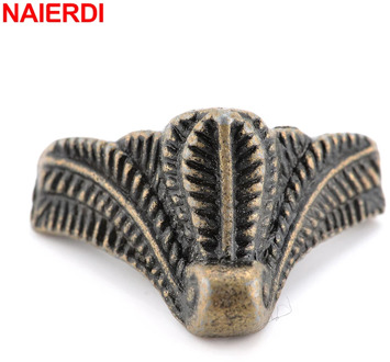4PCS NAIERDI Antique Corner Protector Bronze Jewelry Chest Box Wooden Case Decorative Feet Leg Metal Corner Bracket Hardware