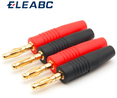4pcs New 4mm Plugs Gold Plated Musical Speaker Cable Wire Pin Banana Plug Connectors