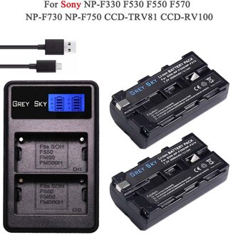 4Pcs NP-F550 Np F550 NP-F570 Camera Batterij + Lcd Usb Oplader Voor Sony NP-F330 NP-F530 NP-F570 NP-F730 NP-F750 CCD-TRV81 CCD-RV100 Package 2