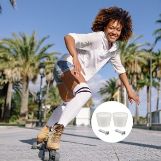 4Pcs Oefening Remmen Blok Rolschaatsen Remblokken Praktische Brake Heads wit