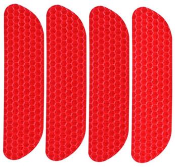 4Pcs Open Auto Deur Stickers Auto Waarschuwing Mark Reflecterende Strips Staart Achter Reflecterende Tape Rijveiligheid Auto Styling Accessoires rood