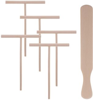 4Pcs Pannenkoek Koken Gebruiksvoorwerpen Houten Crêpe Spreader En Spatel Tortilla Hark Beslag Verspreiden Gereedschap (1Pc Beukenhout Spatel + 3Pc zoals getoond 2