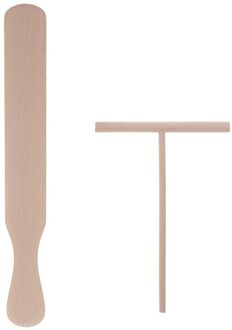4Pcs Pannenkoek Koken Gebruiksvoorwerpen Houten Crêpe Spreader En Spatel Tortilla Hark Beslag Verspreiden Gereedschap (1Pc Beukenhout Spatel + 3Pc zoals getoond