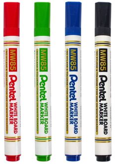 4Pcs Pentel MW85 Waterbasis Whiteboard Pen, Te Schrijven En Eenvoudig Te Wissen Tekentafel Schoolbord Grote Capaciteit Leraar mengen