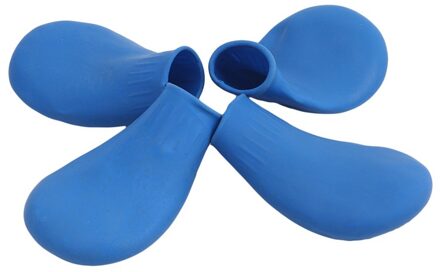 4Pcs Pet Hond Rubber Waterdichte Schoen Cover Pet Sokken Voet Cover Non Slip Outdoor Puppies Regen Schoenen Pet Poot protectors L / blauw
