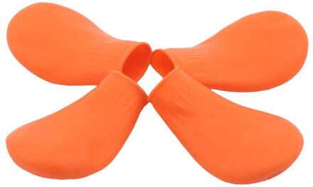 4Pcs Pet Hond Rubber Waterdichte Schoen Cover Pet Sokken Voet Cover Non Slip Outdoor Puppies Regen Schoenen Pet Poot protectors L / oranje