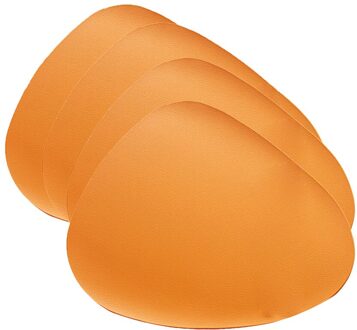 4Pcs Plaats Mat Servies Pad Placemat Cup Pad Olie Water Slip Warmte Isolatie Lederen Placemat Kom Coaster Keuken Niet-Slip oranje