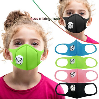 4Pcs PM2.5 Valve Breathable Mask Children Reusable Face Mask Protective Mouth Cover Washable Mouth Caps for Kids mascarillas