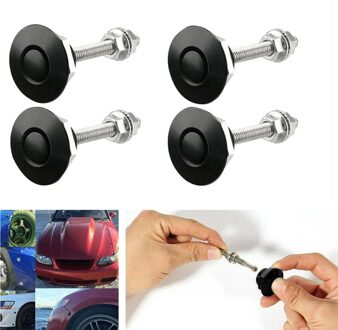4Pcs Quick Release Push Hood Klink Knop Auto Pin Bonnet Lock Bumper Clip Vergrendelingen