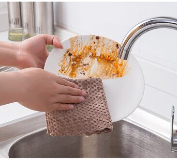 4Pcs Rags Amandel Flanel Keuken Olie-Gratis Rags Huishoudelijke Schoonmaakmiddelen Tafelkleden Vaatdoek Huishoudelijk Schoonmaken Absorberende Handdoeken