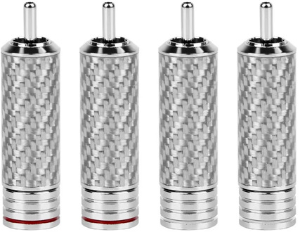 4PCS RCA Connector HIFI RCA Plug Hi-end Rhodium-plated Carbon Fiber Terminals Adapter Socket Jack Video/Audio Solder Adapter DIY