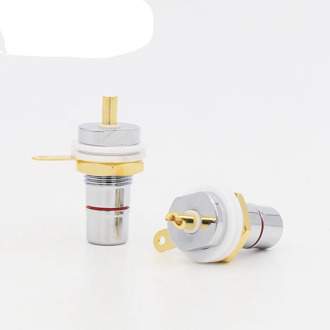 4pcs Rhodium Plated RCA Socket RCA female Panel Mount plug Audio Terminal RCA Panel Mount Chassis