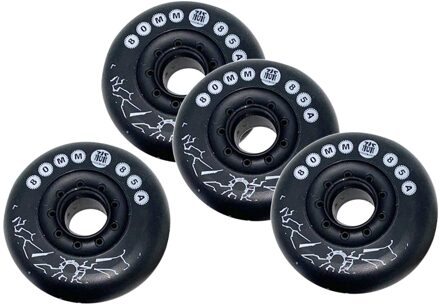 4Pcs Roller Skate Wiel Universele Enkele Rij Inline Skate Skateboard Bearing Rolling Lager 85A Wielen Scooter Vervanging Deel zwart 80mm