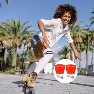 4Pcs Rolschaatsen Remblok Rolschaatsen Remblokken Remmen Schoenen Houder rood