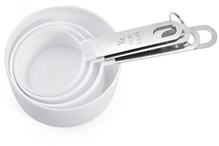4Pcs Rvs Pp Maatbekers Lepels Keuken Bakken Koken Tools Set Keuken Benodigdheden BDF99 wit-1