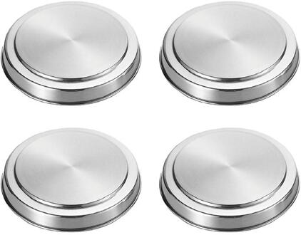 4Pcs Rvs Ronde Stove Top Cover Huishoudelijke Makkelijk Schoon Brander Covers Keuken Gadget (2 Stuks Maat S en 2 Stuks Maat L)