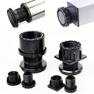 4pcs Screw adjustable Chair feet Black Plastic Furniture Leg Plug Blanking End Cap Bung For Round Pipe Tube Protector Hardware