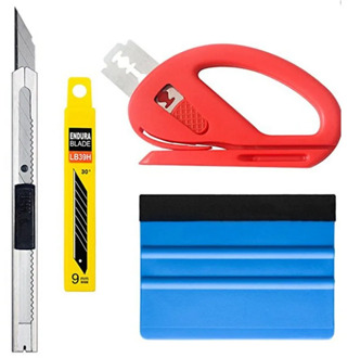 4Pcs/Set Car Foil Tool Vinyl Wrap Film Auto Wrap Tools Kit Auto Sticker Felt Squeegee Scraper Snitty Cutter Car Styling