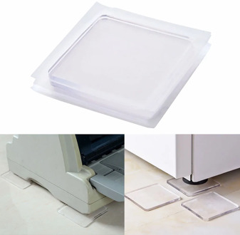 4PCS/Set Mat Transparent Washing Machine Shock Absorbing Non-toxic Pad Anti Vibration Silicone Portable Non-Slip