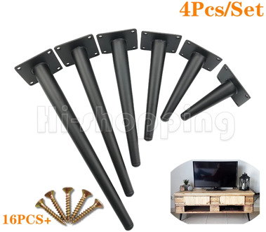 4Pcs/Set Metal Furniture Table Legs for Sofa Cupboard Cabinet Stool Chair Tapered Furniture Leg Feet High 10/12/15/20/25/30/35CM