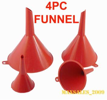 4Pcs Set Multi Gebruik Trechter Huishoudelijke Keuken Garage Vloeibare Benzine Trechter Kits Rood 2 "3" 4 "5" Vultrechter TXTB1