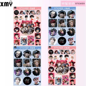 4pcs/set New arrival KPOP STRAY KIDS Sticker high quality Creative cute waterproof album stray kids Beautiful face sticker kpop