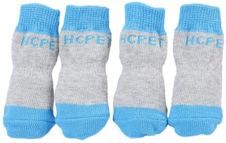 4Pcs/Setanti-Kras Pet Katten Honden Winter Katoenen Sokken Leuke Puppy Hond Kat Kleding Knits Sokken Anti slip Bodem LH / M