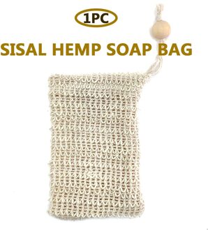 4Pcs Sisal Hennep Zeep Bag Blister Ramee Mesh Zeep Opbergzakken Schuim Maker Double-Layer Netto Zakken Schuimende Bubble Zeep Houder 1 wit bead zak