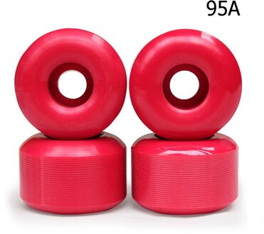 4Pcs Skateboard Lange Plank Wiel 54Mm * 36Mm 82A Wiel Stunt Skate Boards Downspeed Pu Wiel Mute lager Spacers Set Parts Supply 4 hard 95A(rood)