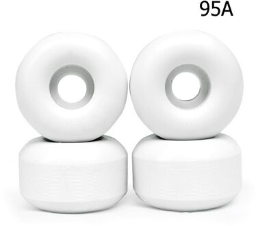 4Pcs Skateboard Lange Plank Wiel 54Mm * 36Mm 82A Wiel Stunt Skate Boards Downspeed Pu Wiel Mute lager Spacers Set Parts Supply 4 hard 95A (wit)