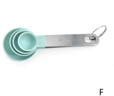 4Pcs Staal Maatbekers Lepels Keuken Bakken Koken Tool Set Maatbeker Maatlepel Set F