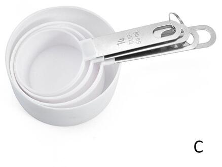 4Pcs Staal Maatbekers Lepels Keuken Bakken Koken Tool Set Maatbeker Maatlepel Set