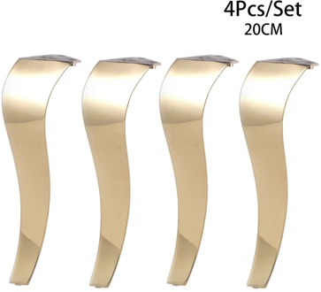 4Pcs Stainless Steel 20CM Shiny European Gold Furniture Bath Tea Coffee Stool Bar Sofa Chair Leg S Type