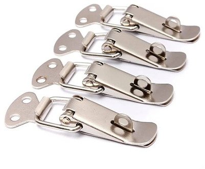 4pcs Stainless Steel Spring Loaded Lock for Cabinet Case Spring Loaded Catch Toggle Hasp Wooden Box Lock Furniture Hardware