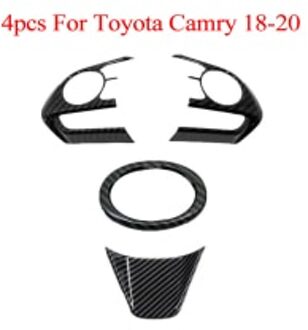 4Pcs Stuurwiel Abs Auto Black Carbon Fiber Stijl Voor Toyota Camry -20 Frame