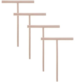 4Pcs T Shape Crêpe Pannenkoek Beslag Houten Strooier Stok, Houten Crêpe Gereedschap, crêpe Spreaders Voor Maken Pannenkoeken